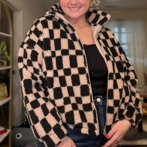 Cropped fleece jacket